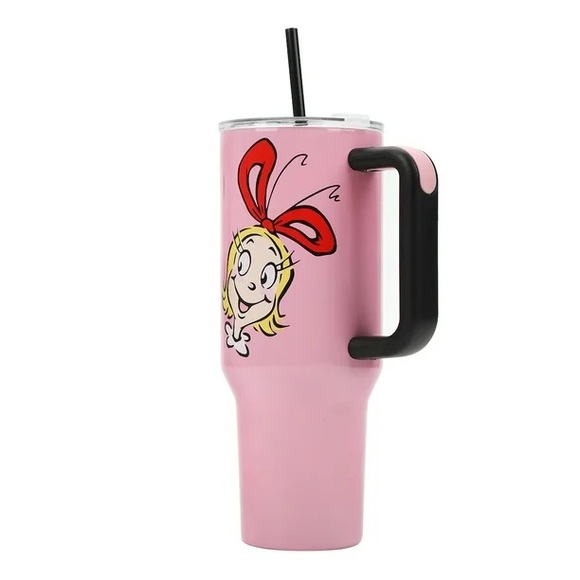 The Grinch Cindy Lou Who 40 Oz Pink Stainless Steel Tumbler with Handle New - Picture 2 of 5